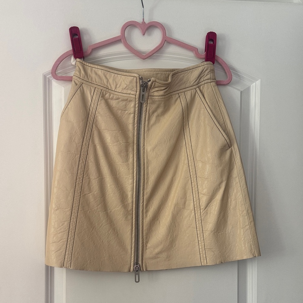DROMe Patent Leather Front Zipper Mini Skirt Small
